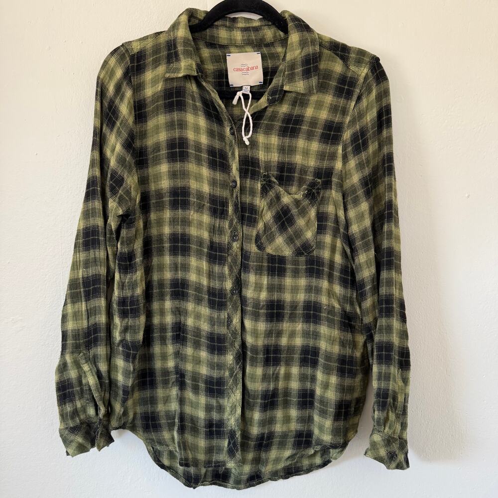 Casa Cabana plaid button down shirt